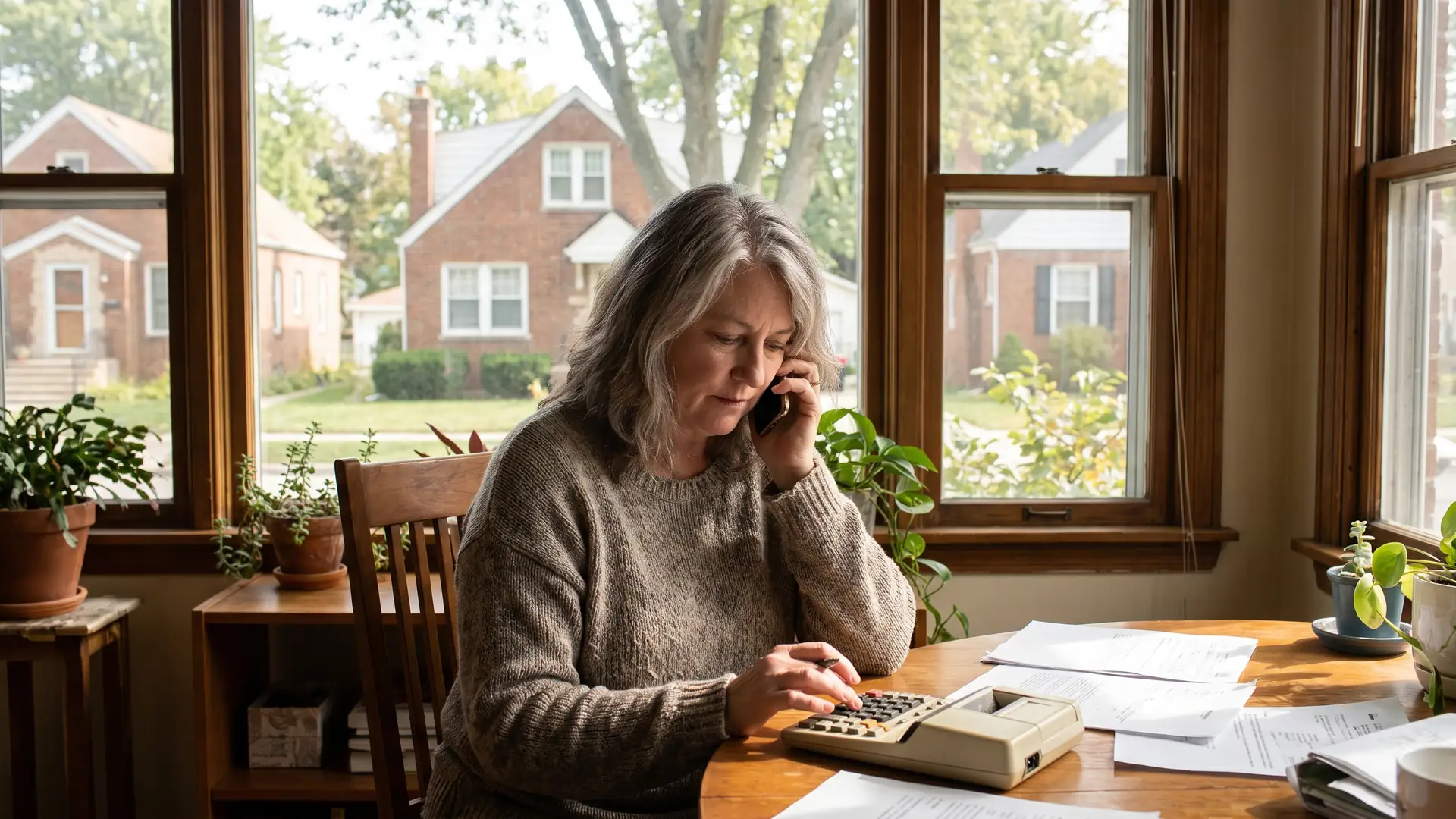 Home seller working through her options by phone after receiving a low appraisal on her pending sale