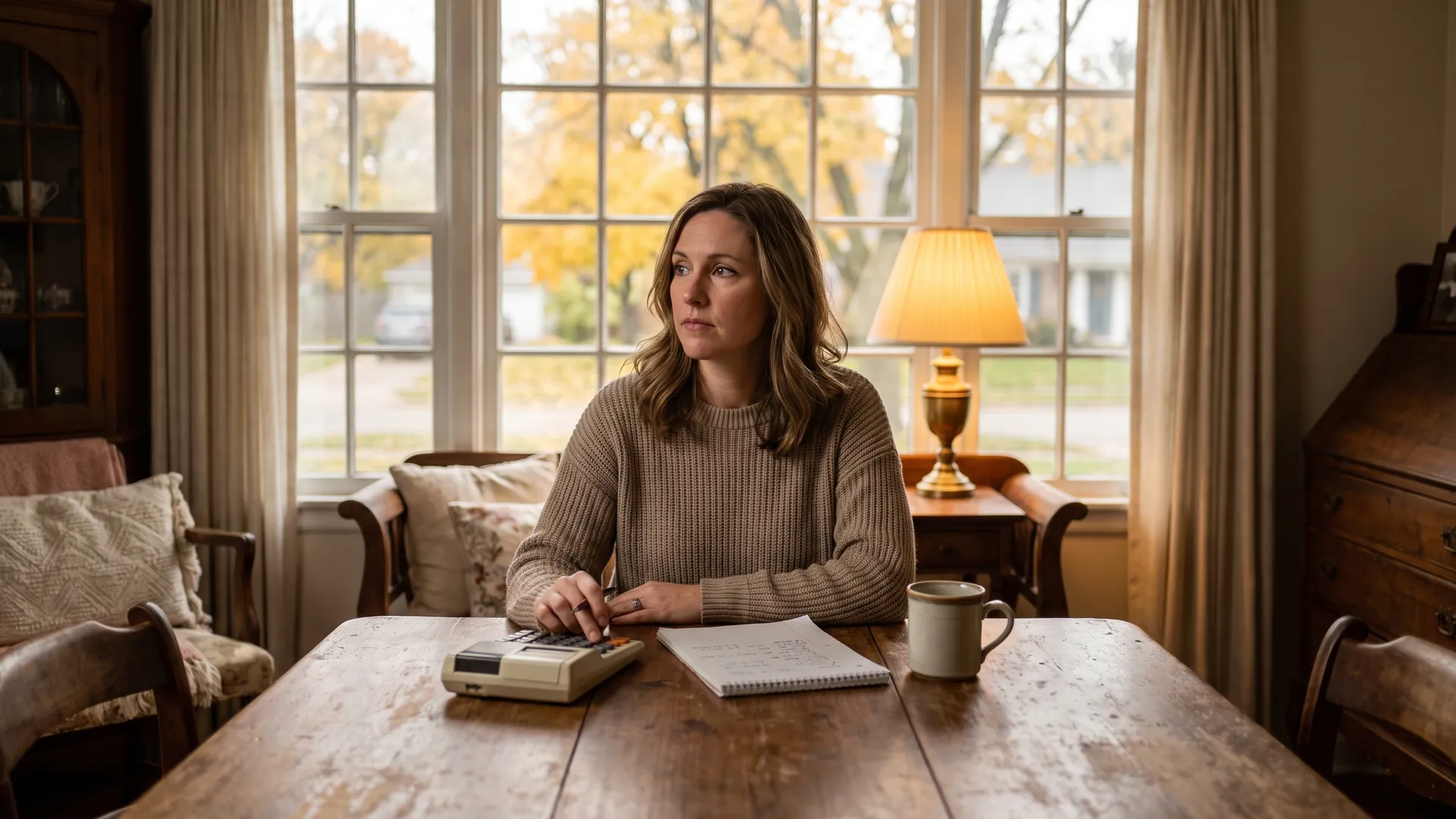 Homeowner at a dining table weighing the risks and benefits of an interest-only mortgage before the payment resets