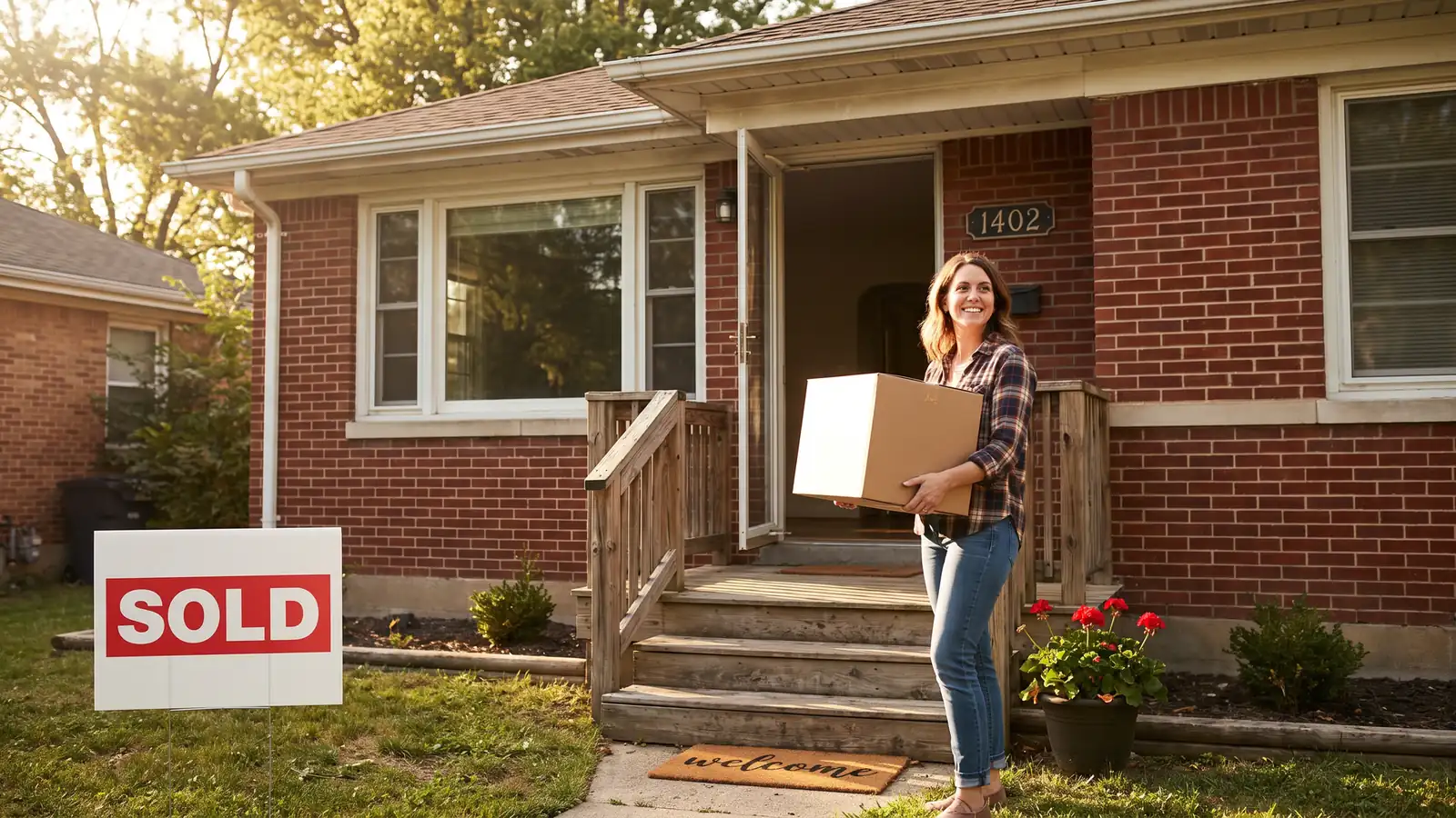 First-time buyer moving into a starter home financed with a low down payment and mortgage insurance