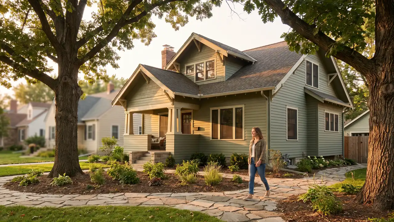 Renovated Midwestern home with new landscaping showing how real estate appreciation builds through improvements